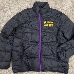 XXL NBA Los Angeles Lakers Black Puffer Jacket Coat Black Monogram Mens 2XL